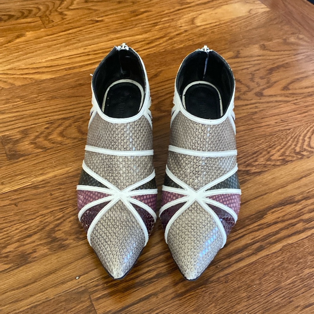 Rodarte Multicolor Snakeskin booties, size 41 (US 10, 10.5)